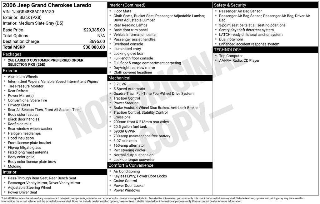 jeep grand cherokee 2006 1J4GR48K86C186180 image jeep grand cherokee 2006 1J4GR48K86C186180 image
